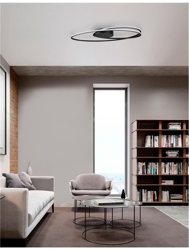 Kruhová - NV 9500710 Stropní svítidlo VIAREGGIO matný černý hliník a akryl LED 28W 230V 3000K IP20 - NOVA LUCE - foto 1