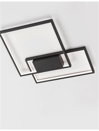 Hranatá - NV 9364033 Stropní svítidlo PORTO černá ocel hliník a akryl LED 30W 230V 3000K IP20 stmívatelné - NOVA LUCE - foto 1