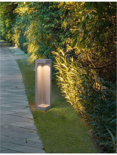 Sloupková - NV 9790021 Venkovní sloupkové svítidlo GRANTE šedý beton a hliník LED 5W 3000K 220-240V IP65 - NOVA LUCE - foto 1