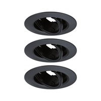 Kruhová - P 92111 Vestavné svítidlo 3ks-sada výklopné kruhové 90mm 30° GU10 max. 3x10W 230V černá - PAULMANN