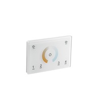 Ovladače - FAN RF-DMXPAD-2CH Nástěnný ovladač RF 2,4 GHz CCT bílá, 4 zóny 2 kanály, 230 V, připojitelný DMX512, 12 x 8 x 3,7 cm - FANEUROPE
