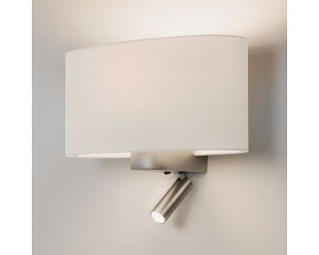 Dekorativní - AST 1185003 Nástěnná základna Napoli Reader 1x60W E27 a 3W LED nikl (STARÝ KÓD: AST 7580 ) - ASTRO Lighting - foto 1