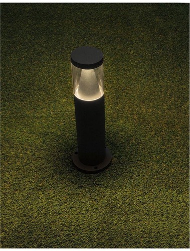 Sloupková - NV 9905025 Venkovní sloupkové svítidlo ROCK černý hliník stříbrný hliník a čirý akryl LED 8W 3000K 220-240V 120st. IP65 - NOVA LUCE - foto 1