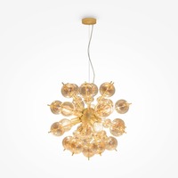 Dekorativní - M MOD133PL-06BS Závěsné svítidlo Bolla 6x60W jantarové sklo mosaz kov designové - MAYTONI