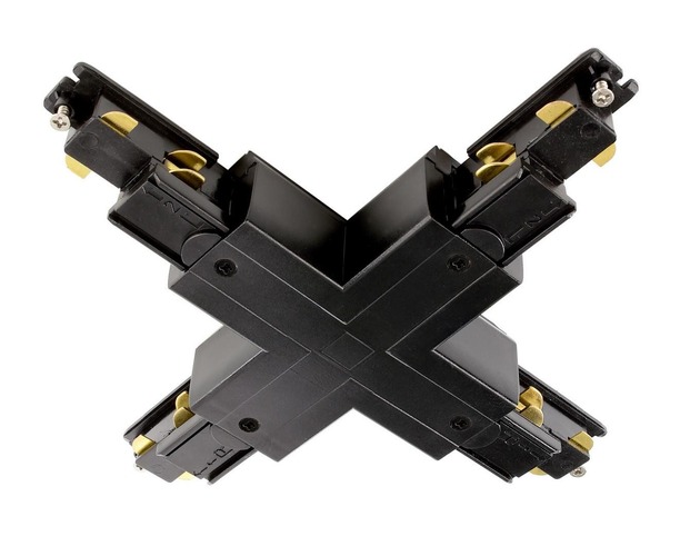 Lišty a příslušenství IVELA - IMPR 710536 Deko-Light 3-fázový kolejnicový systém - D Line DALI X-spojka levé-levé-pravé-pravé, černá - LIGHT IMPRESSIONS - foto 1