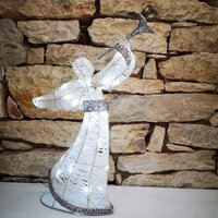 Venkovní dekorace - DLED 3DA50B Světelný anděl  50cm, ledově bílý na baterie