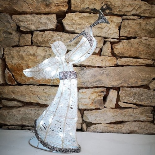 Venkovní dekorace - DLED 3DA50B Světelný anděl  50cm, ledově bílý na baterie - foto 1