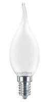 E14 - CEN INSM1C-041430 LED FILAMENT SVÍČKA PLAMEN SATÉN 4W E14 3000K 470Lm 360d 35x118mm IP20  - CENTURY