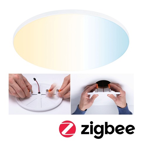 Koupelnová - P 79957 VariFit LED vestavné svítidlo Smart Home Zigbee Veluna Edge IP44 kruhové 200mm měnitelná bílá bílá stmívatelné - PAULMANN - foto 1