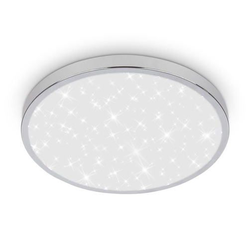 Kruhová - BRI 3933018 Tak stropní svítidlo pr.24 cm - 12W, 1300lm, LED, hvězdné nebe, IP44, chrom - BRILONER - foto 1