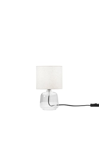 Stolní lampy dekorační - FAN I-EMERALD-L-TR Stolní lampa Emerald průhledné sklo, textilní stínidlo, 1 x E14, konstrukce pr. 15 x 25 cm, stínidlo pr. 15 x 16 cm - FANEUROPE - foto 1