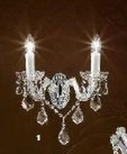 Dekorativní - OR WA 2-1195/2 Nástěnné svítidlo 2x40W E14 stříbro/křištál, šířka 36 cm - ORION - foto 1