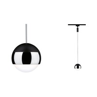 Svítidla - P 96806 VÝPRODEJ VZORKU - URail LED závěs Capsule II 6W 4000K stmívatelné 230V černá mat/chrom - PAULMANN