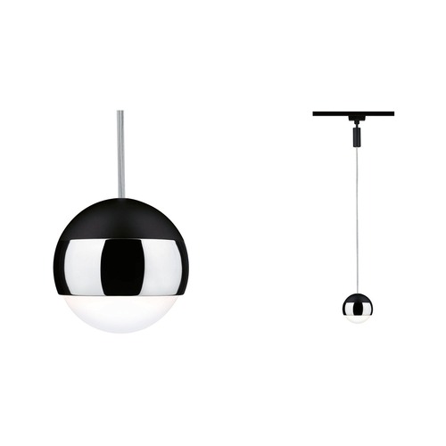 Svítidla - P 96806 VÝPRODEJ VZORKU - URail LED závěs Capsule II 6W 4000K stmívatelné 230V černá mat/chrom - PAULMANN - foto 1