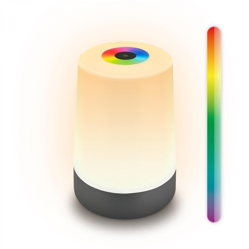 Stolní lampy dekorační - BRILO 7554015 BRILONER Nubsi stolní lampička - 2,8W, 280lm, nabíjecí, LED, stmívatelné, RGB+W, antracit mat 7554015 - foto 1