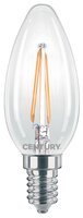 E14 - CEN INM1-021427 LED FILAMENT SVÍČKA ČIRÁ 2W E14 2700K 245Lm 360d 35x98mm IP20  - CENTURY
