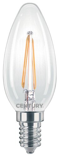 E14 - CEN INM1-021427 LED FILAMENT SVÍČKA ČIRÁ 2W E14 2700K 245Lm 360d 35x98mm IP20  - CENTURY - foto 1