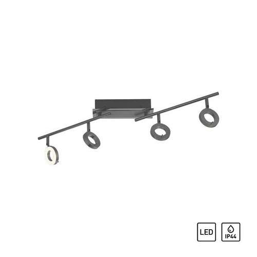 Bodová - PN 6786-13 SILEDA LED stropní svítidlo 4 ramenné antracit otočné IP44 teplá bílá 3000K - PAUL NEUHAUS - foto 1