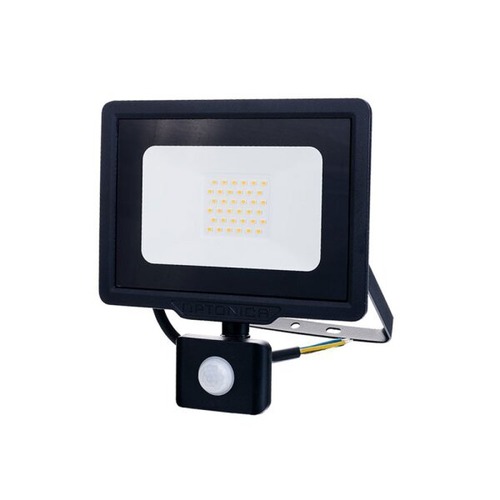 LED reflektory - LED SMD Floodlight Black City Line s kabelem PIR senzoru 70 cm - foto 1
