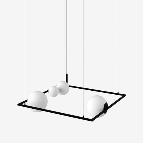 Dekorativní - LU ZL4.14.P4.45 Závěsné svítidlo PALA 2x60W + 1x48W + 1x33W G9 sklo černá opál ZL4.14.P4.45 - LUCIS - foto 1