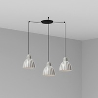 Kónická - FARO 64255-127-3L VENICE 200 závěsné svítidlo 3x žárovka, bílá s pruhy - FARO