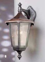 Nástěnná - OR AL 11K/82541/A Venkovní nástěnné svítidlo černo-stříbrná / hnědá E27 IP43 - ORION