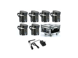 Jevištní efekty - 9 * 10W RGBA + UV 6v1 LED PAR Light + nabíjení F. Pouzdro + bezdrátový vysílač