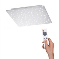 Dekorativní - LD 14671-55 SPARKLE LED stropní svítidlo hranaté v barvě oceli s hvězdným nebem a nastavitelou barvou světla 2700-5000K - LEUCHTEN DIREKT / JUST LIGHT