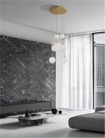 Vícečetná - NV 9695221 Závěsné svítidlo HOOK saténový zlatý kov a opálové bílé sklo LED 52W 230V 3000K IP20 stmívatelné - NOVA LUCE