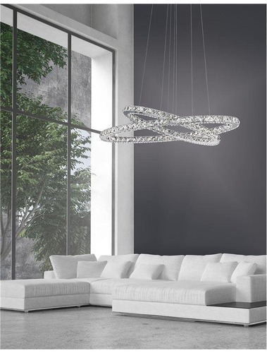 Kruhová - NV 7403002 Závěsné svítidlo CELINE chromovaný hliník a křišťál nastavitelné LED 52W 3000K IP20 - NOVA LUCE - foto 1