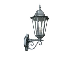 Nástěnná - FAN LANT-FIRENZE/AP1A Venkovní nástěnné svítidlo UP FIRENZE černá/stříbrná, 1xE27, IP44, 28,5 x 51,8 x 20,5 cm - FANEUROPE