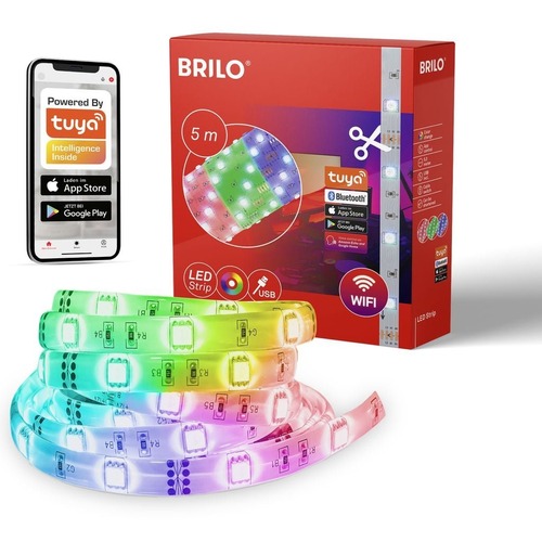 Dekorační - BRILO 2309-150 Smart RGB LED pásek s hudebním senzorem 500 cm 0,05W bílé - BRILO - foto 1