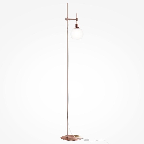 Stojací lampy - M MOD221-FL-01-G Stojací lampa Erich E14 40W bílá mosaz kov sklo nastavitelná výška  - MAYTONI - foto 1