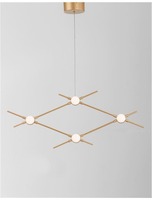 Dekorativní - NV 9180674 Závěsné svítidlo ATOMO zlatý kov a akryl LED 4 x 2.4W 230V 3000K IP20 - NOVA LUCE