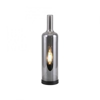 Stolní lampy dekorační - LD 14006-25 Stolní lampa BOTTLE, kouřová barva, tvar láhve, kouřové sklo, šňůrový vypínač - JUST LIGHT