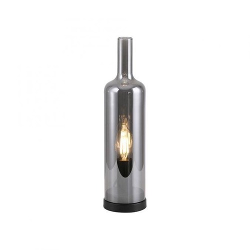 Stolní lampy dekorační - LD 14006-25 Stolní lampa BOTTLE, kouřová barva, tvar láhve, kouřové sklo, šňůrový vypínač - JUST LIGHT - foto 1