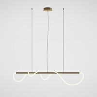 Podélná - M MOD166PL-L30G3K Závěsné svítidlo Tau 3000K 30W 1250lm zlatá hliník teplá bílá - MAYTONI