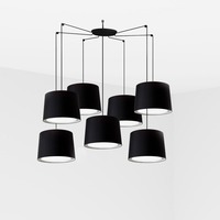 Kónická - FARO 64314-56-7L CONGA závěsné svítidlo, černá, 7L - FARO