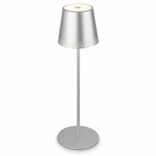Na stůl - BRILO 7438014 LED nabíjecí stolní lampa 38 cm 2,6W 280lm chrom (starý kód: BRILO 7438-014) - BRILO - foto 1