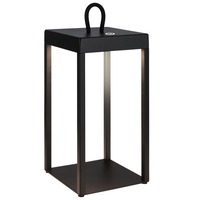 Stolní lampy dekorační - BRILO 7511015 Luca LED bezdrátová lucerna IP44, stmívatelná, dotykový vypínač, černá - BRILO