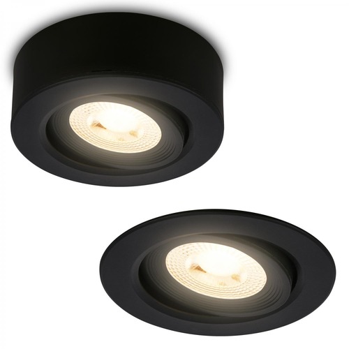 Bodová - BRI 7990015 LED vestavné / přisazené bodové svítidlo – pr.90mm, stmívatelné, 5W, 230V, teplá bílá, nastavitelné, černá - BRILONER - foto 1