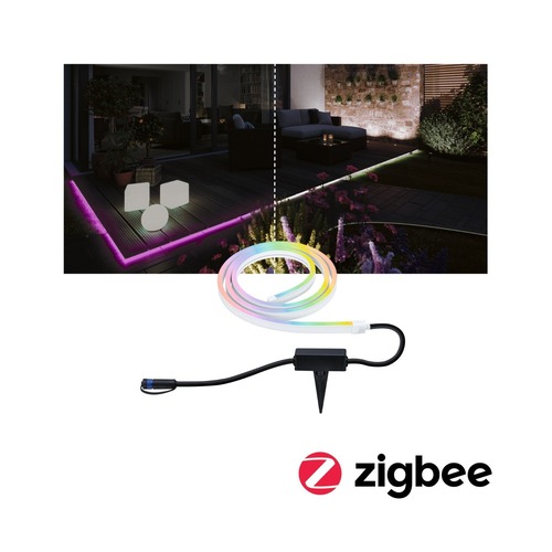 Plug &amp; Shine - P 94560 Plug &amp; Shine LED pásek Smart Home Zigbee Smooth IP67 RGBW 11W bílá - PAULMANN - foto 1
