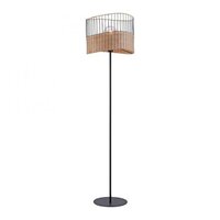 Stojací lampy - LD 11151-79 REED Stojací svítidlo z kovu a dřeva v rustikálním vintage designu - LEUCHTEN DIREKT / JUST LIGHT