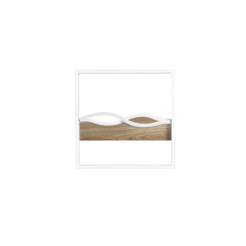 Dekorativní - FAN I-HAWAII-Q40-BCO Stropní LED svítidlo Hawaii hranaté, bílé/dřevěné, 40 W, 5120 lm, CCT, 40 x 40 x 6,3 cm - FANEUROPE - foto 1