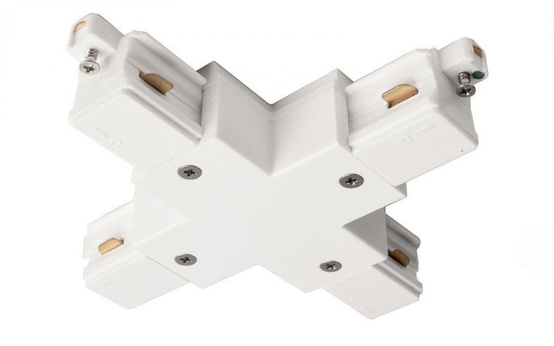 Lišty a příslušenství - IMPR 720028 Deko-Light 1-fázový kolejnicový systém, D One X-spojka, 220-240V bílá RAL 9016 121 mm - foto 1