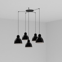Kónická - FARO 64255-125-5L VENICE 200 závěsné svítidlo 5x žárovka, černá - FARO