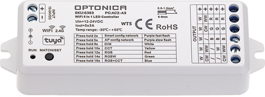 Stmívače a regulátory LED - Tuya & RF 5 v 1 ovladači