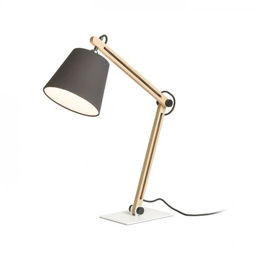 Stolní lampy pracovní - RED R14032 NIZZA stolní Polycotton černá/dřevo 230V E14 7W - RED - DESIGN RENDL - foto 1