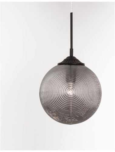 Koule - NV 9191210 Závěsné svítidlo ATHENA kouřové šedé sklo matný černý kov E27 1x12W 230V IP20 bez žárovky - NOVA LUCE - foto 1