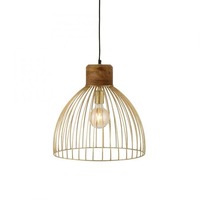 Dekorativní - LD 11489-60 ALAMI Závěsné svítidlo, mosaz, pr. 40cm, mangovníkové dřevo, industriální design, - LEUCHTEN DIREKT / JUST LIGHT